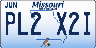 MO license plate PL2X2I
