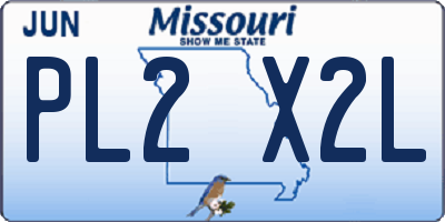MO license plate PL2X2L