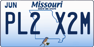 MO license plate PL2X2M