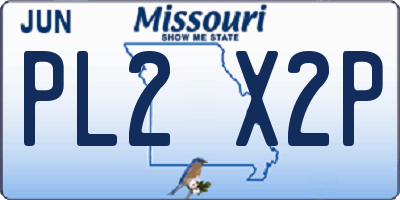MO license plate PL2X2P