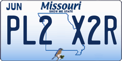 MO license plate PL2X2R
