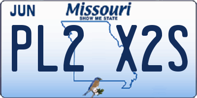 MO license plate PL2X2S