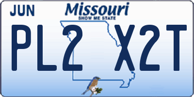MO license plate PL2X2T