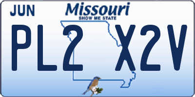 MO license plate PL2X2V