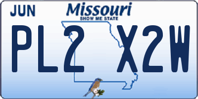 MO license plate PL2X2W