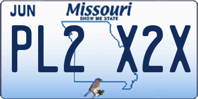 MO license plate PL2X2X
