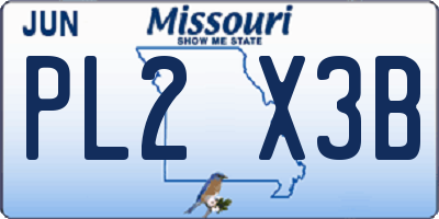 MO license plate PL2X3B