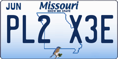 MO license plate PL2X3E