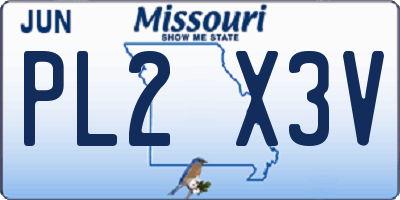 MO license plate PL2X3V