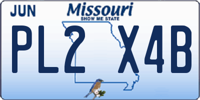 MO license plate PL2X4B