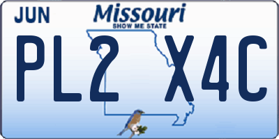 MO license plate PL2X4C