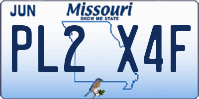 MO license plate PL2X4F