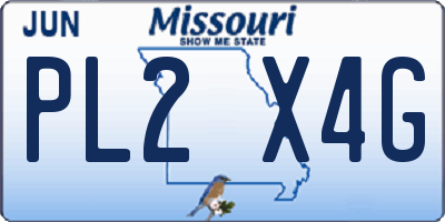 MO license plate PL2X4G