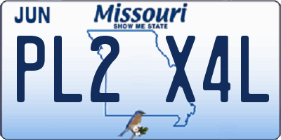 MO license plate PL2X4L