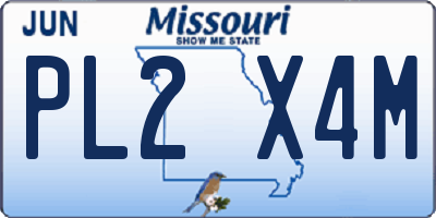 MO license plate PL2X4M