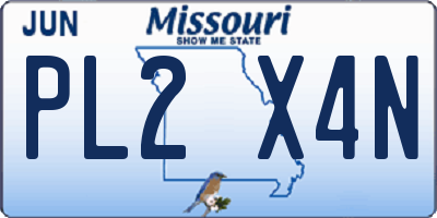 MO license plate PL2X4N