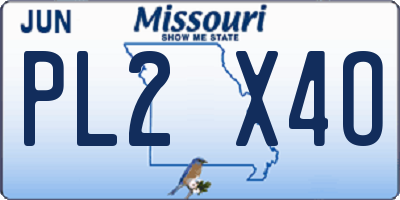 MO license plate PL2X4O