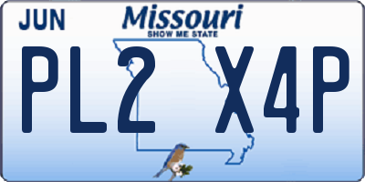 MO license plate PL2X4P