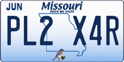 MO license plate PL2X4R