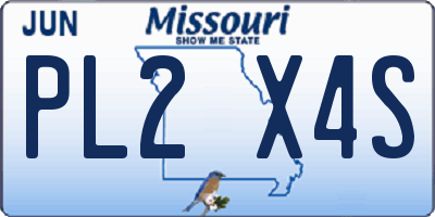MO license plate PL2X4S