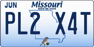 MO license plate PL2X4T