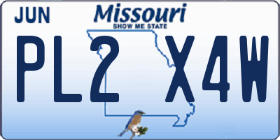 MO license plate PL2X4W