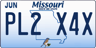 MO license plate PL2X4X