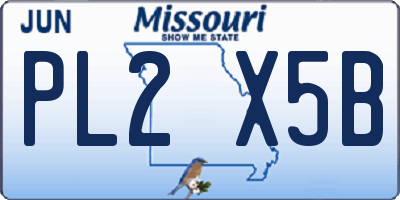 MO license plate PL2X5B