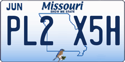 MO license plate PL2X5H