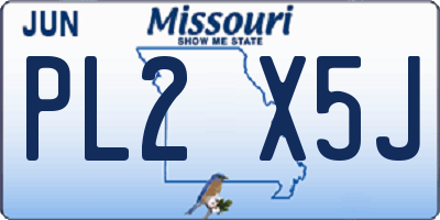 MO license plate PL2X5J