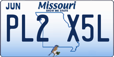 MO license plate PL2X5L