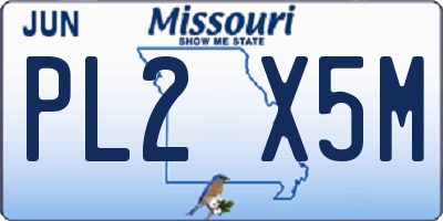 MO license plate PL2X5M