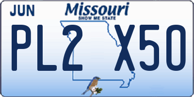 MO license plate PL2X5O