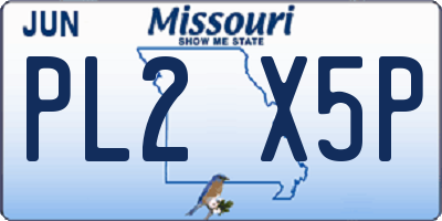 MO license plate PL2X5P