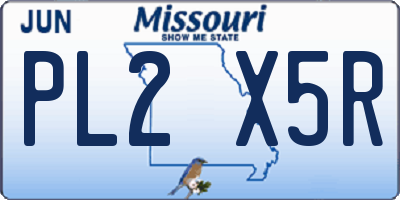 MO license plate PL2X5R