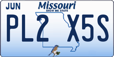 MO license plate PL2X5S