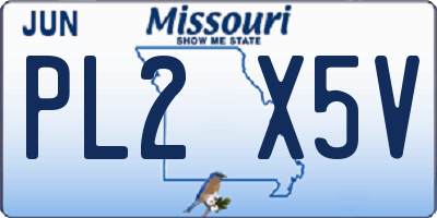 MO license plate PL2X5V