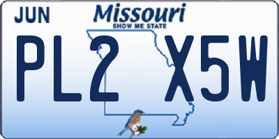 MO license plate PL2X5W