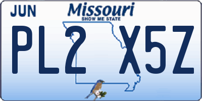 MO license plate PL2X5Z