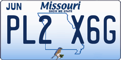 MO license plate PL2X6G