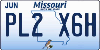 MO license plate PL2X6H