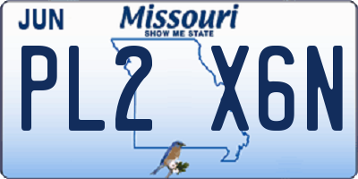 MO license plate PL2X6N