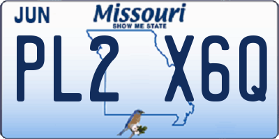 MO license plate PL2X6Q