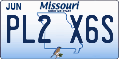 MO license plate PL2X6S
