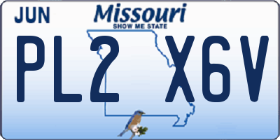 MO license plate PL2X6V