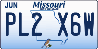 MO license plate PL2X6W