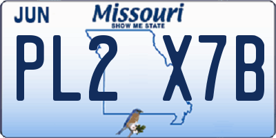 MO license plate PL2X7B