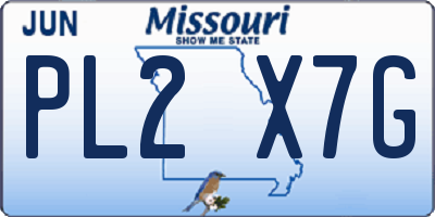 MO license plate PL2X7G