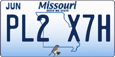 MO license plate PL2X7H