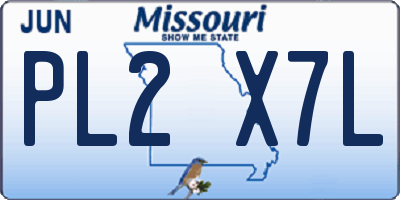 MO license plate PL2X7L